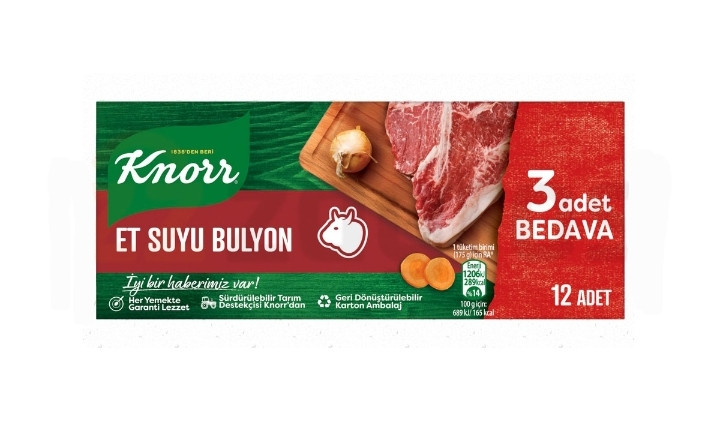 قرص عصاره گوشت 12عددی وزن ۱۲۰ گرم کنور (تاریخ انقضا:۲۰۲۷/۳)Knorr