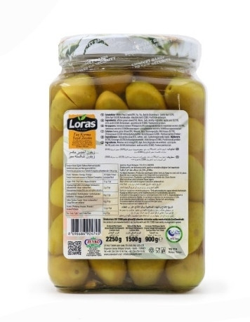 زیتون سبز شکسته 1500 گرم لوراس Loras