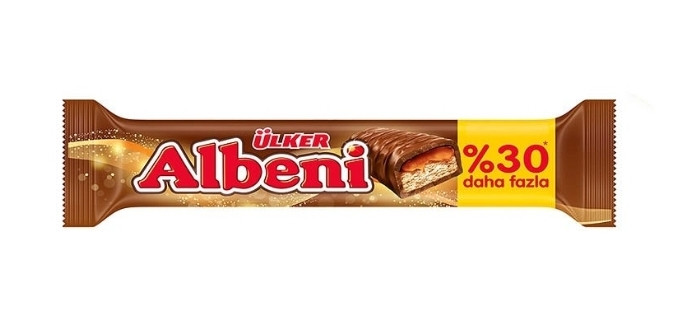 شکلات بار آلبنی با مغز کارامل و بیسکوییت 30% حجم بیشتر 52 گرم اولکر