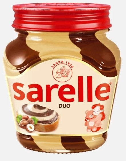 شکلات صبحانه دو رنگ فندقی سارلا sarelle وزن 350 گرم
