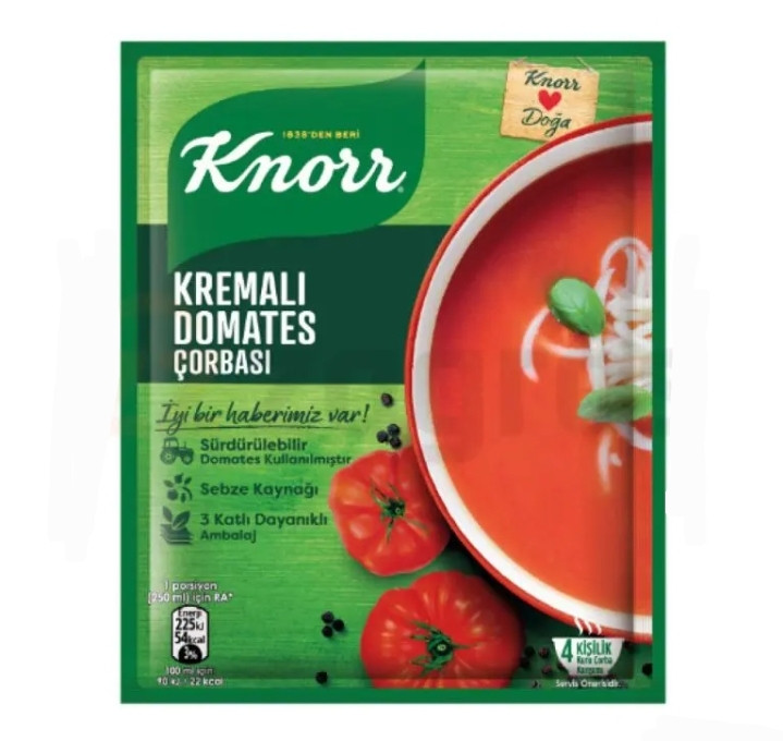 سوپ اماده گوجه فرنگی کنورknorr Domatesمقدار 69گرم