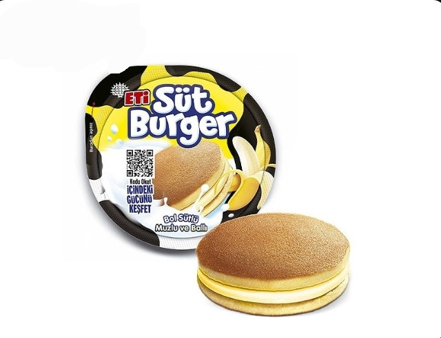 کیک عسلی با مغز کرم شیری و موز (شیر برگر) 35 گرم اتی سوت برگر ETi Sut Burger