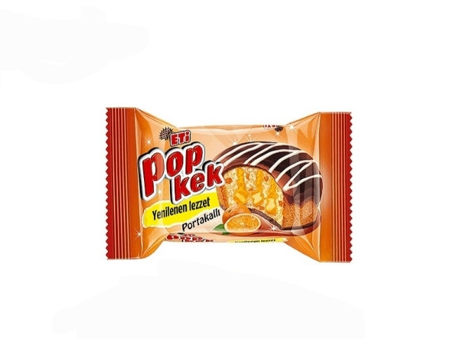 کیک پرتقالی پاپ کیک با روکش کاکائو و مغز سس پرتقال 60 گرم اتی eti POP KEK