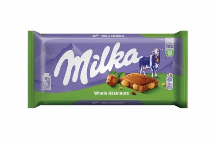 شکلات میلکا با مغز فندق کامل 100 گرم