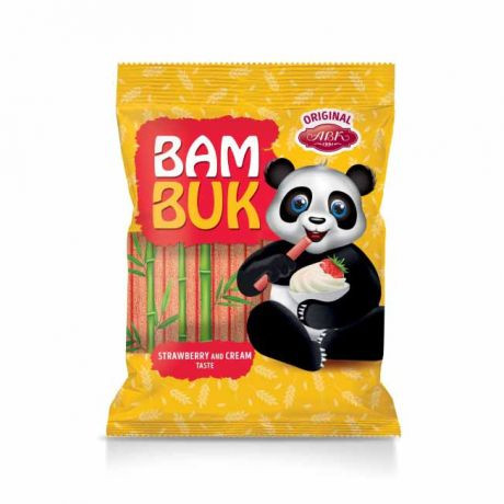 بیسکوییت مغز دار بام بوک BAM BUK با طعم توت فرنگی وزن 200 گرم