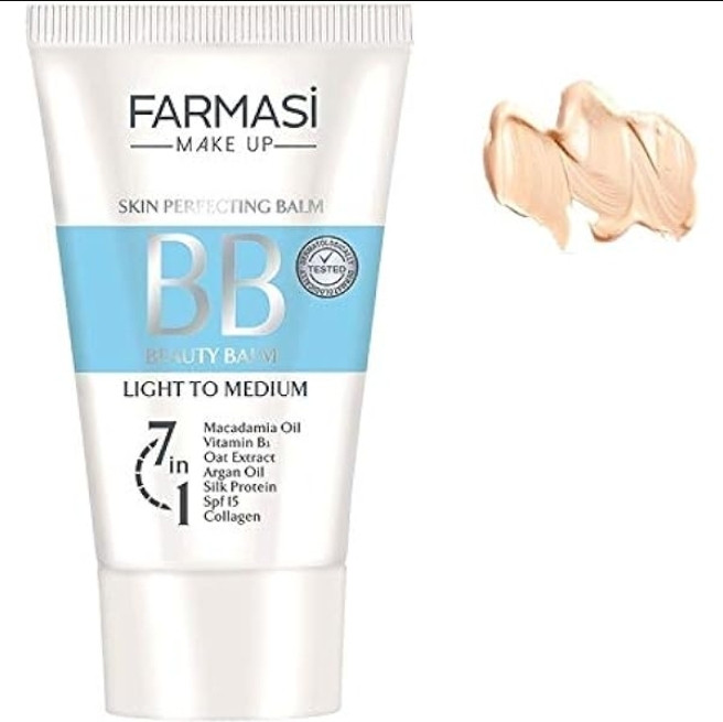 بی بی کرم انواع پوست7در1 فارماسی رنگ 02 LIGHT TO MEDIUMحجم ۵۰ میل