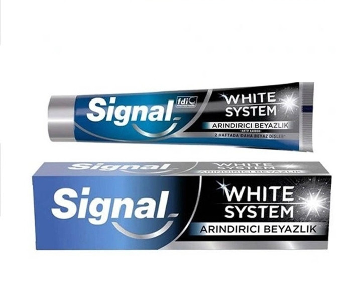 خمیر دندان سیگنال زغالی مدل white sistem سفید کننده دندان حجم 75 میل