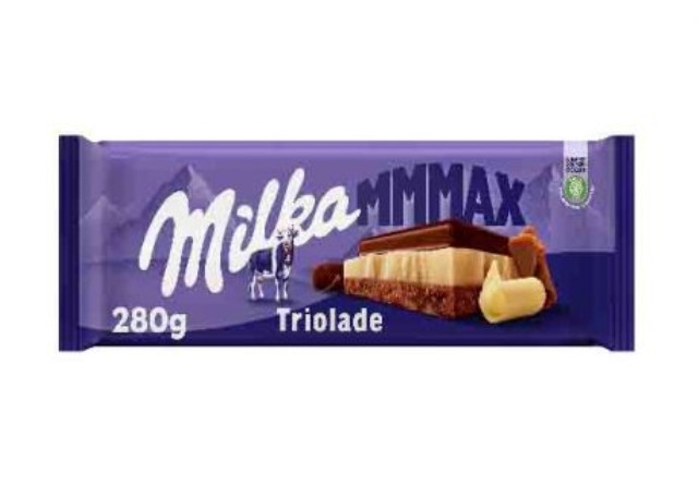 شکلات تخته ای میلکا Milka مدل Triolade حجم 280 گرم