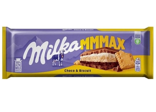شکلات تخته ای شکلات و بیسکوییت تریپل مکس میلکا (300گرم) milka max