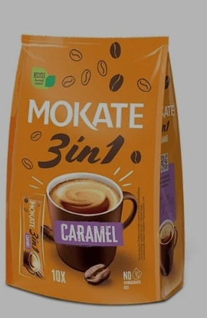 کافی میکس کاراملی 3 در 1 ساشهای بسته 10 عددی موکاتهMokate coffee mix with caramel flavour 3 in 1, 10 sachets