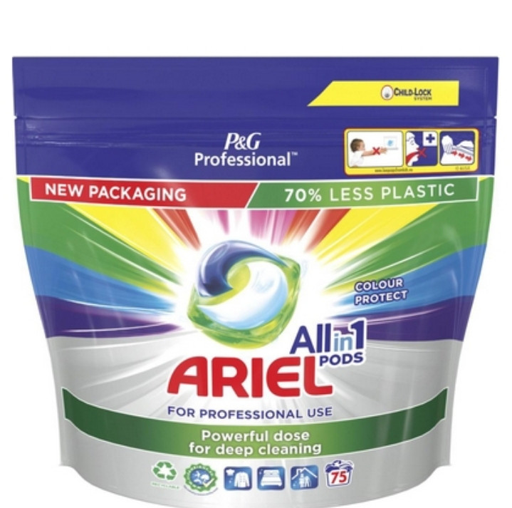 قرص ماشین لباسشویی ایتالیایی آریل Ariel All In 1 Original بسته 75 عددی
