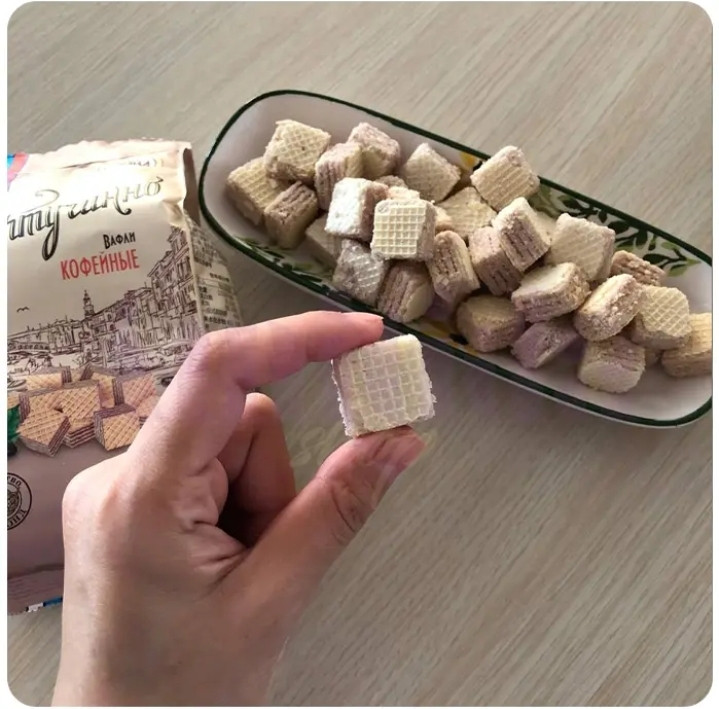 مینی ویفر روسی فورتوچینو آکوند با طعم قهوه بسته 125 گرم