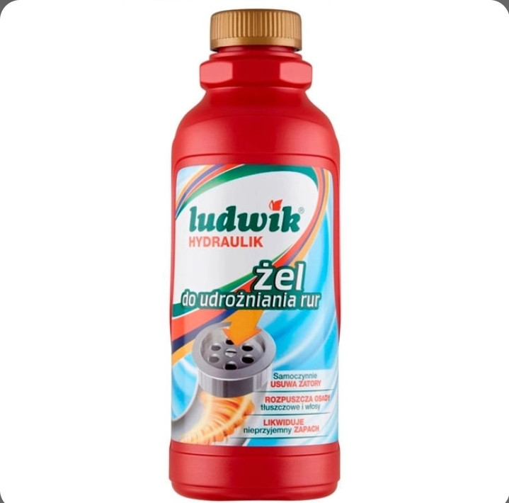 ژل لوله باز کن لودویک Ludwik هیدرولیک حاوی هیدروکسید سدیم حجم 500 میل