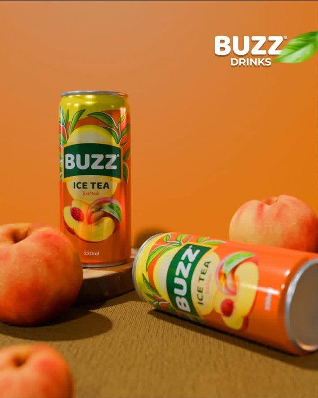 چای سرد ارگانیک بوزز buzz با طعم هلو 330 میلی لیتر