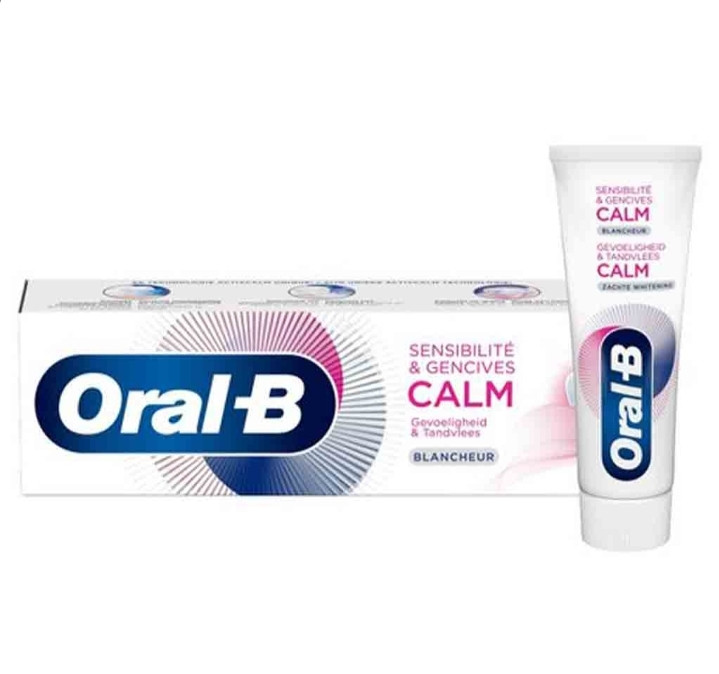 خمیر دندان سفید کننده اورال بی BLANCHERUR ORAL-B SENSIBILITE & GENCIVES CALM مناسب دندان های حساس و آرامش لثه 75 میل
