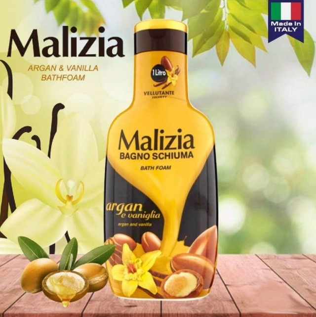 شامپو بدن آرگان مالیزیا MALIZIA حاوی عصاره وانیل حجم 1 لیتر