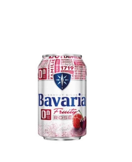 ماءالشعیر آبجو باواریا طعم گیلاس و تمشک حجم ۳۳۰ میلی لیتر بدون الکل Bavaria