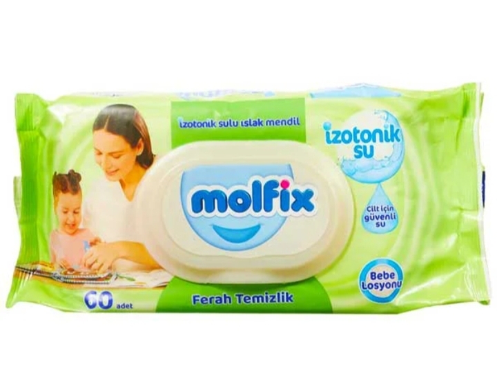 دستمال مرطوب مولفیکس ترکیه بسته 60 عددی  Molfix Isotonic Water Wipes Fresh Cleaning 60 Pieces