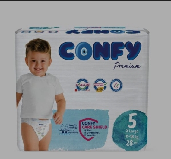 پوشک کودک کانفی (Confy) سایز 5 مدل Premium بسته 28 عددی
