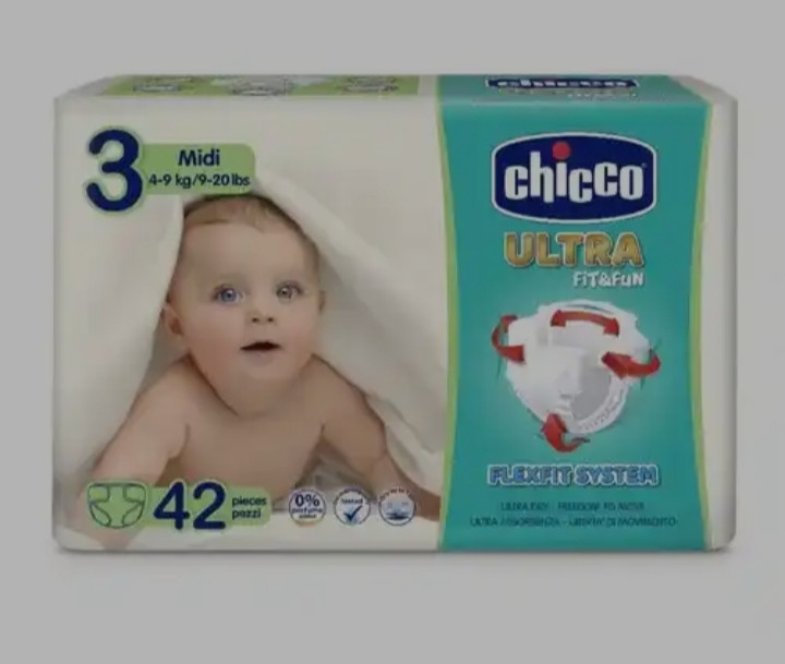 پوشک بچه ایتالیایی چیکو الترا Fun & Fit Ultra Chicco سایز ۳ – بسته 42 عددی